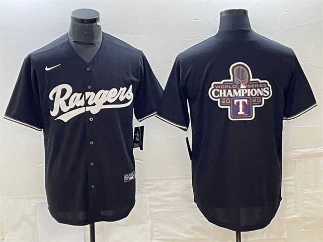 Men's Texas Rangers Black 2023 World Series Champions Big Logo Cool Base Stitched Baseball Jerseys,We sell and wholesale Men's Texas Rangers Black 2023 World Series Champions Big Logo Cool Base Stitched Baseball Jerseys on line form chian!
